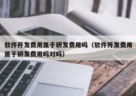 软件开发费用属于研发费用吗（软件开发费用属于研发费用吗对吗）