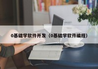 0基础学软件开发（0基础学软件编程）