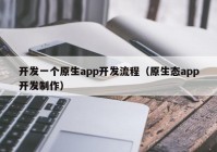 开发一个原生app开发流程（原生态app开发制作）