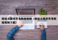 微信小程序开发教程视频（微信小程序开发教程视频下载）