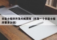 抖音小程序开发大概费用（开发一个抖音小程序要多少钱）