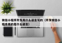 微信小程序开发用什么语言写的（开发微信小程序用的是什么语言）