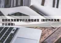 软件开发需要学什么编程语言（做软件开发用什么语言）