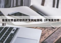 有支付界面的软件开发网站源码（开发支付平台）