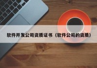 软件开发公司资质证书（软件公司的资质）