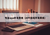 专业app开发费用（APP游戏开发费用）