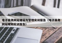 电子商务网站建设与管理实训报告（电子商务网站规划实训报告）