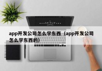 app开发公司怎么学东西（app开发公司怎么学东西的）