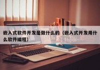 嵌入式软件开发是做什么的（嵌入式开发用什么软件编程）